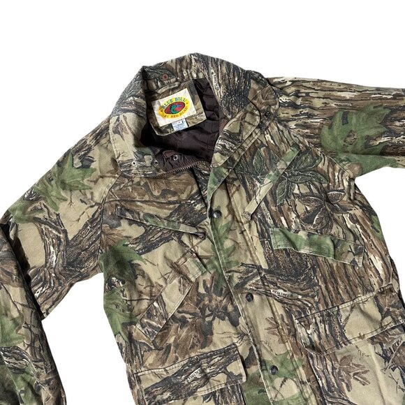 Vintage Hunting Camo Jacket Coat Medium Korea Blue Bill Red Head Camouflage 90s - Picture 1 of 10
